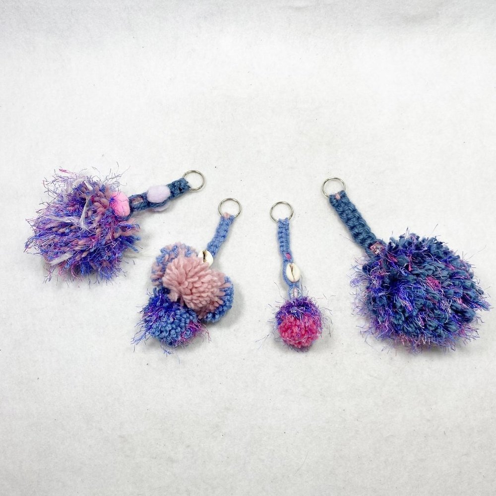 Pastel Fuzzy Key-chains Bundle